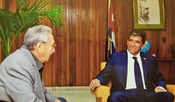 Vicepresidente Sendic en Palacio de la Revolución junto a Presidente cubano Raúl Castro