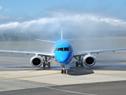 Arribo del primero de los vuelos directos de Aerolíneas Argentinas a Punta del Este