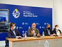 Conferencia de prensa del ministro de Trabajo para anunciar nuevas medidas para control de locales