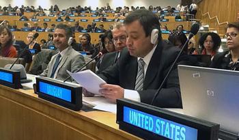 Gabriel Frugoni informa a la asamblea de la ONU
