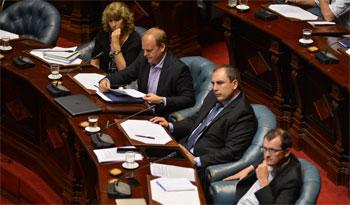 Pablo Ferreri y Gabriel Moncecchi en el Parlamento