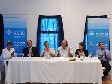 Briozzo, Carámbula, Silva, Camaño y Gómez en evento de ASSE y CUDAM