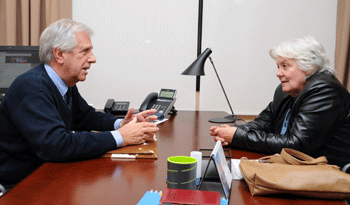 Presidente Vázquez en reunión con la vicepresidenta Topolansky
