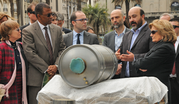 Presentación del filtro de partículas diesel para el transporte colectivo de Montevideo.