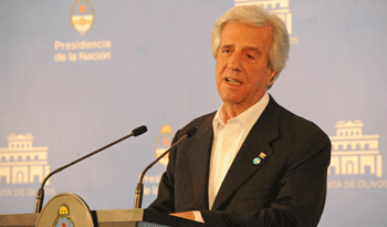Presidente Tabaré Vázquez en conferencia de prensa en residencia de Olivos, Argentina