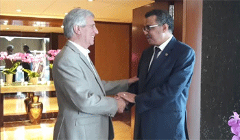 Presidente Tabaré Vázquez y Tedros Adhanom Ghebreyesus