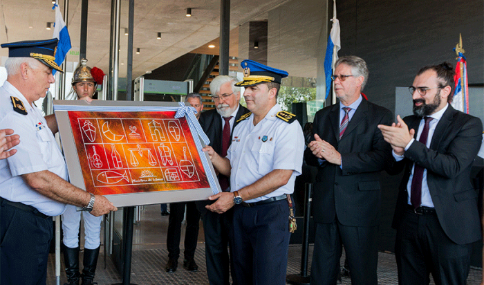 Autoridades en inauguración de nueva sede de la Jefatura de Policía de Montevideo