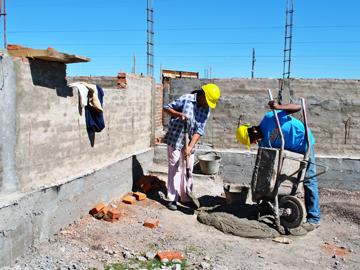 Trabajadores en una construcción