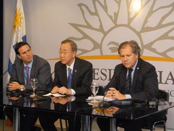 Diego Cánepa, Ban Ki-moon y Luis Almagro