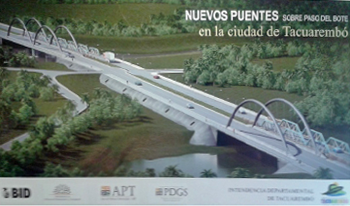 Futuro puente en Tacuarembó