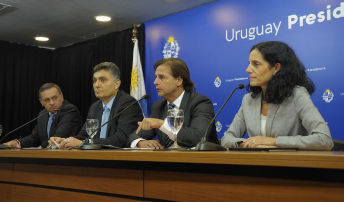 Álvaro Delgado, Isaac Alfie, Luis Lacalle Pou y Azucena Arbeleche