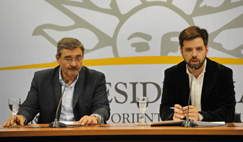 Secretario general de la Junta Nacional de Drogas, Diego Olivera, y diputado Luis Gallo