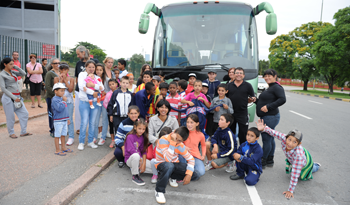 Niños que participarán de campamento del Plan Juntos