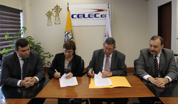 Autoridades de UTE y la Corporación Eléctrica de Ecuador firman acuerdo