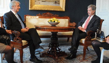 Los presidentes Tabaré Vázquez, de Uruguay, y Sauli Niinistö, de Finlandia