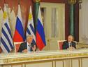 Conferencia de prensa de los presidentes Tabaré Vázquez y Vladimir Putin y firma de acuerdos