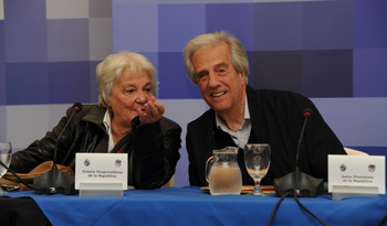 Lucía Topolansky y Tabaré Vázquez