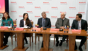 Lanzamiento de la ruta aérea Montevideo-Bogotá