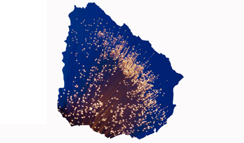 Plano de cobertura de fibra óptica de ANTEL (imagen institucional de la empresa)