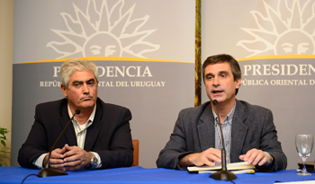 Director de OPP, Álvaro García e intendente electo de Soriano, Agustín Bascou