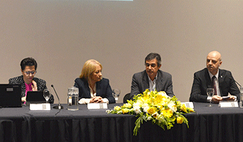 Mireia Villar, Carolina Cosse, Álvaro García y Antonio Carámbula