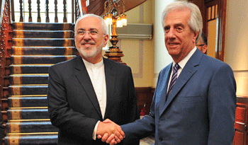 Ministro de Asuntos Exteriores de Irán, Mohamad Yavad Zarif, recibido por presidente Tabaré Vázquez