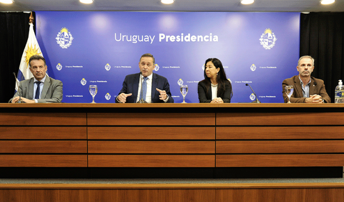 Daniel Salinas, Álvaro Delgado, Cecilia López y Gustavo Grecco