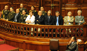 Vázquez en palco de honor de la Asamblea General