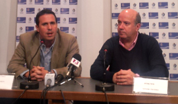 Prosecretario Diego Cánepa e intendente de Salto, Germán Coutinho