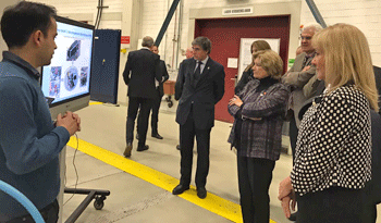 La ministra Carolina Cosse y parte de la delegación uruguaya de visita en el Instituto Fraunhofer