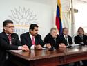 Rueda de prensa de los presidentes José Mujica y Nicolás Maduro.