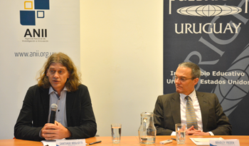 Presidente de la ANII, Santiago Dogliotti, junto al encargado de negocios de la embajada de EEUU, Bradley Freden. Foto: ANII.