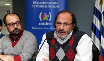 Director nacional de Políticas Sociales, Andrés Scagliola, y ministro de Desarrollo Social, Daniel Olesker