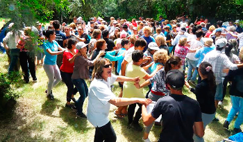 Participantes del primer campamento departamental intergeneracional de Rocha