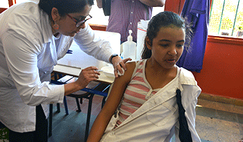 Vacunación en escuelas de Montevideo