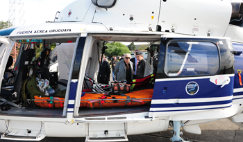 Presidente Mujica en la persentación de helicóptero para transporte de enfermos y siniestrados en el tránsito