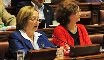 Ministra de Educación y Cultura, María Julia Muñoz, en interpelación de Diputados