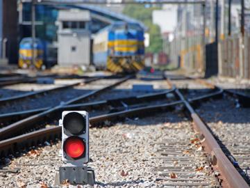 Vía férrea en Terminal de Trenes de Montevideo