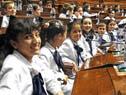Escolares defendieron sus derechos de niño en sesión parlamentaria presidida por ellos
