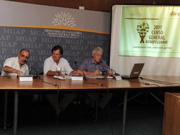 Alfredo Hernández, Dardo Fagúndez y José María Ferrari del MGAP