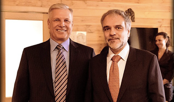 Diector del Departamento del Servicio Veterinario de la Federación Rusa, Sergey Dank, y subsecretario de Relaciones Exteriores, José Luis Cancela