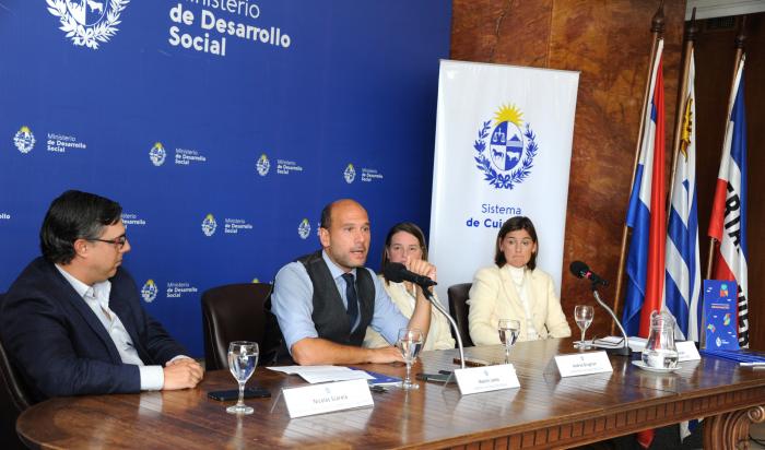 Ministro de Desarrollo Social, Martín Lema, durante el acto Ministro de Desarrollo Social, Martín Lema, durante el acto