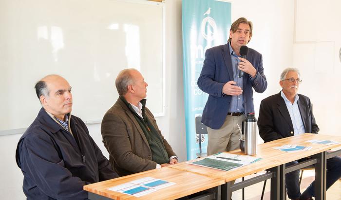 El presidente de Mevir, Juan Pablo Delgado, durante su oratoria