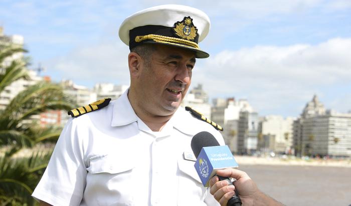 Jefe de Relaciones Públicas de la Armada, Alejandro Pérez, durante la entrevista con Comunicación Presidencial