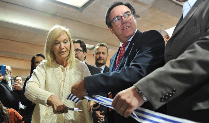 Argimón y Bouvier inaugurando Expo Sostenible 2024