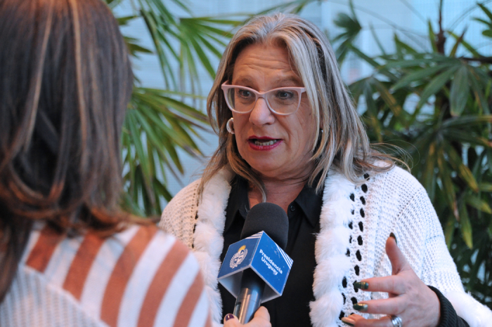 Secretaria de Derechos Humanos de Presidencia, Collette Spinetti, durante la entrevista