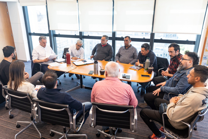 Presidente Orsi con federación láctea