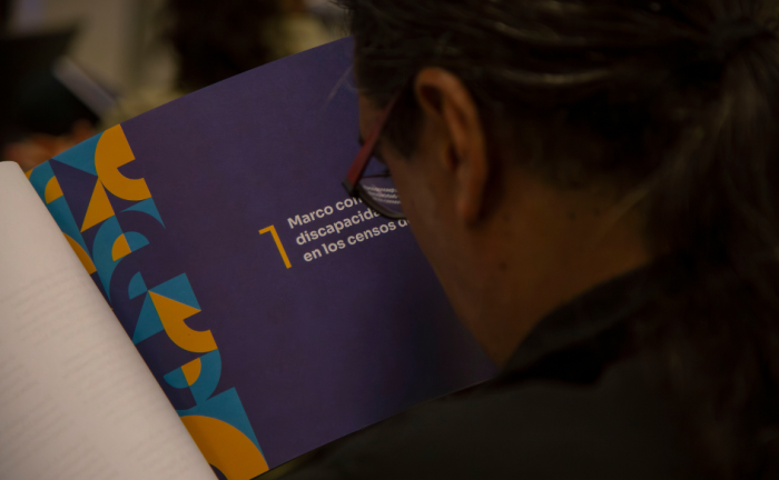 Persona lee una publicación del Instituto Nacional de Discapacidad