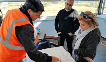 Eneida de León en planta de OSE en Salto