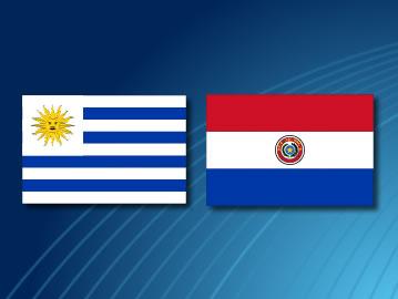 Pabellones patrios de Uruguay y Paraguay